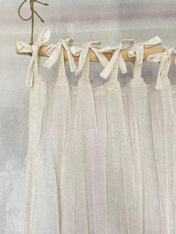 1pc Japanese Folk Wabi-sabi Style Crumpled Linen Texture Balcony/bedroom Voile Curtains