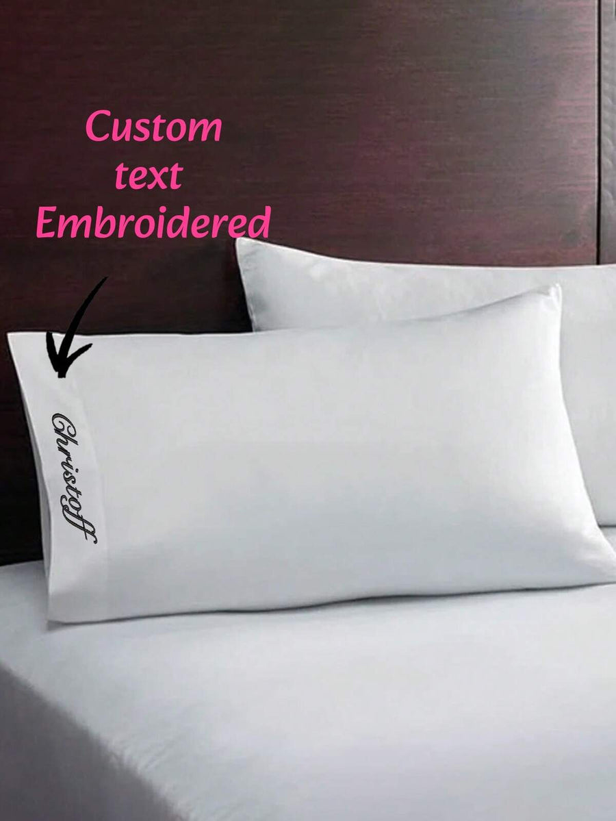1pc Personalized Monogrammed Pillowcase, EmbroideredIn Your Choice Of Thread/Font. Sophisticated And Classy, Soft , Personalized Pillow,Mother's Day Gifts