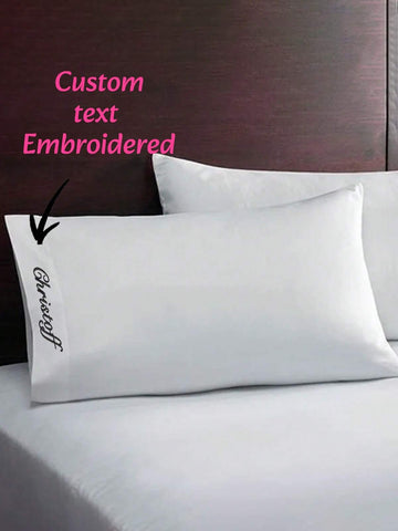 1pc Personalized Monogrammed Pillowcase, EmbroideredIn Your Choice Of Thread/Font. Sophisticated And Classy, Soft , Personalized Pillow,Mother's Day Gifts