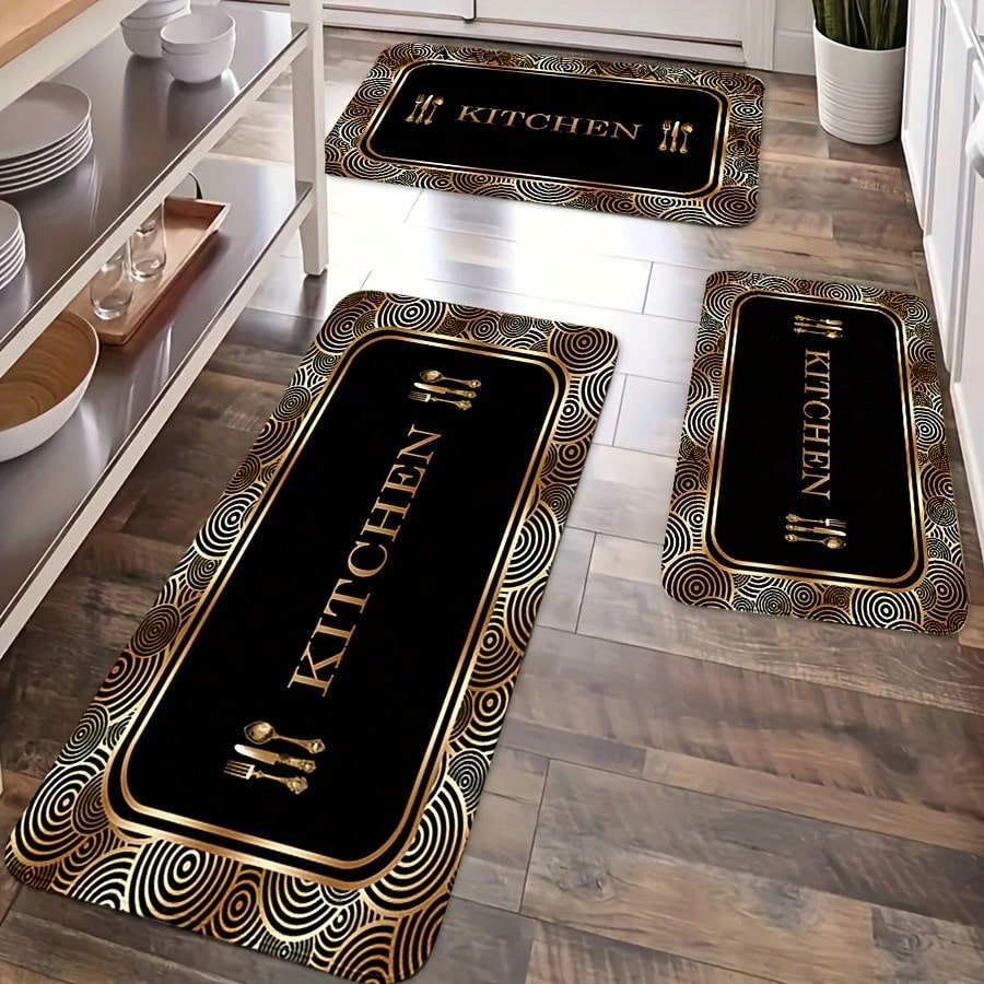 2/3pcs Comfort Standing Kitchen Set - High-Quality, Easy To Clean Non-Slip, Suitable Home, Office, Laundry Room Wear-Resistant Washable 10mm Thickness